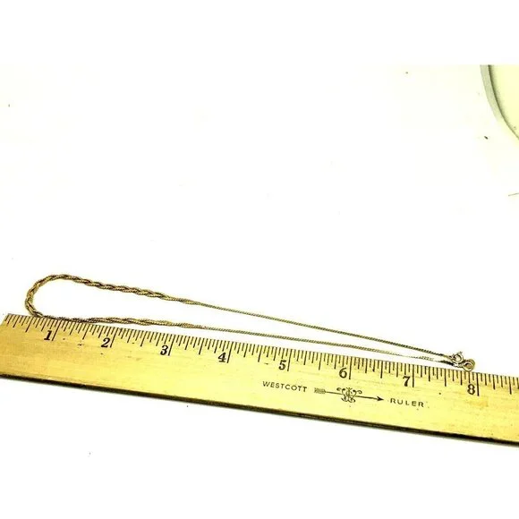 Woven Necklace 14k Yellow Gold 4.1 Grams 16'' Italy Women's Estate Jewel… Necklaces